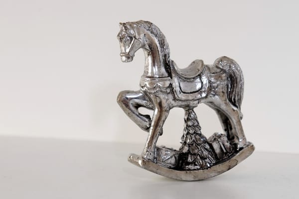 Silver horse ornament